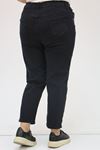 9125-5 Büyük Beden Boy Friend Kot Pantolon - Siyah