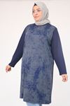58161 Büyük Beden Basic Modal Tunik - İndigo