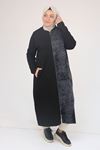 53058 Büyük Beden Fermuarlı Batik-Modal Ceket - Siyah