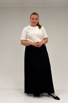 65001 Büyük Beden Basic Penye Etek - Siyah