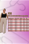 59021 Büyük Beden Beli Lastikli Müslin Bol Paça Pantolon - Nefti