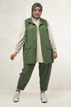 67057 Büyük Beden Yelek-Pantolon Nora Takım - Nefti