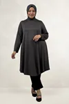 68090  Büyük Beden Modal Mevlana Tunik - Antrasit