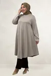 68090  Büyük Beden Modal Mevlana Tunik - Bej