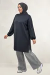 68080 Büyük Beden Basic Modal Tunik - Antrasit