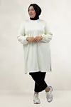 68080 Büyük Beden Basic Modal Tunik - Ekru
