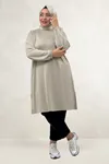 68080 Büyük Beden Basic Modal Tunik - Bej