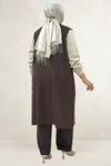 64003 Büyük Beden Giy-Çık Modal Yelek - Kahve