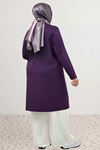 38501 Büyük Beden Basic Penye Tunik - Mürdüm